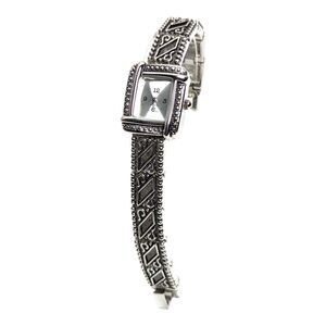 Charter Club Dark Silver Metal Art Deco 24.3mm Bezel‎ Women's Wrist Watch New